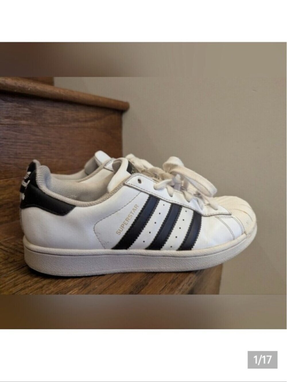 Adidas Superstar Shoes - White and Black Leather Unisex M6/W7